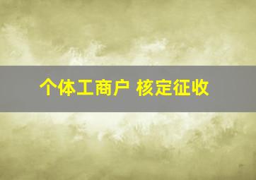 个体工商户 核定征收